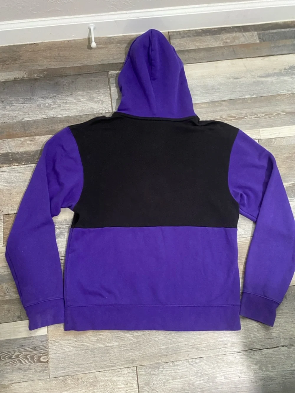 Jordan Colorblock Crewneck Hoodie in Purple, Black & Yellow